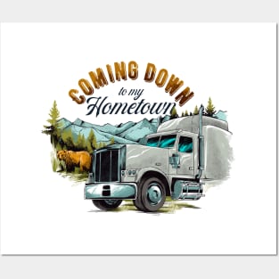 Big rig truck coming home Posters and Art